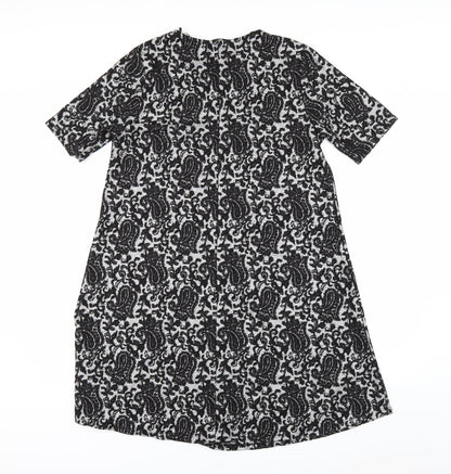 TU Womens Silver Geometric  A-Line  Size 12