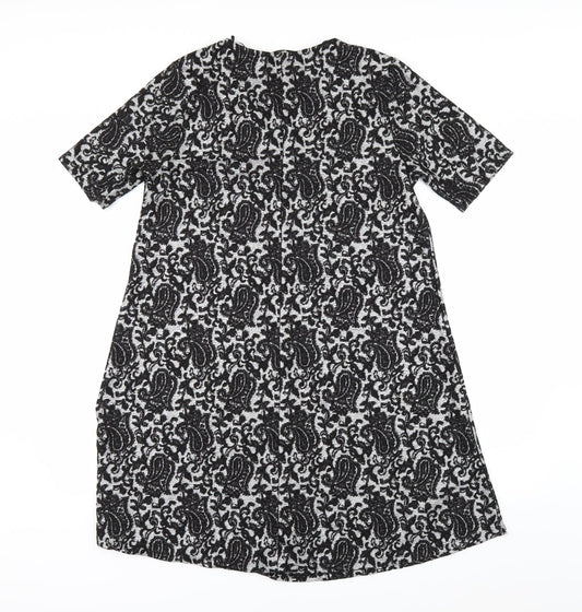 TU Womens Silver Geometric  A-Line  Size 12