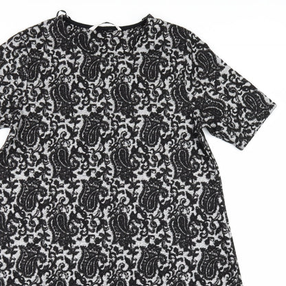 TU Womens Silver Geometric  A-Line  Size 12