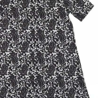 TU Womens Silver Geometric  A-Line  Size 12