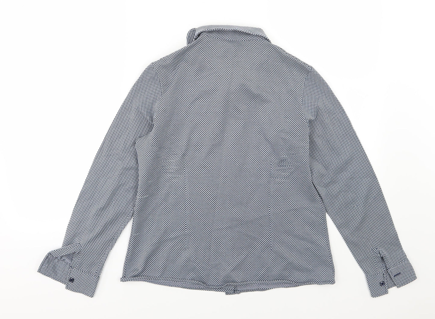 Womens UK Size 14 Preworn Blue Basic Button-Up