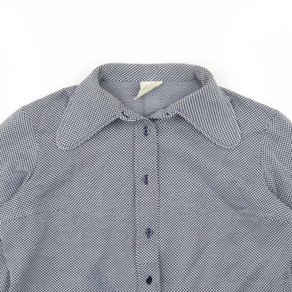 Womens UK Size 14 Preworn Blue Basic Button-Up