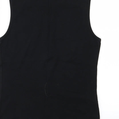 Womens UK Size 12 Joie De Vivre Black Basic Tank
