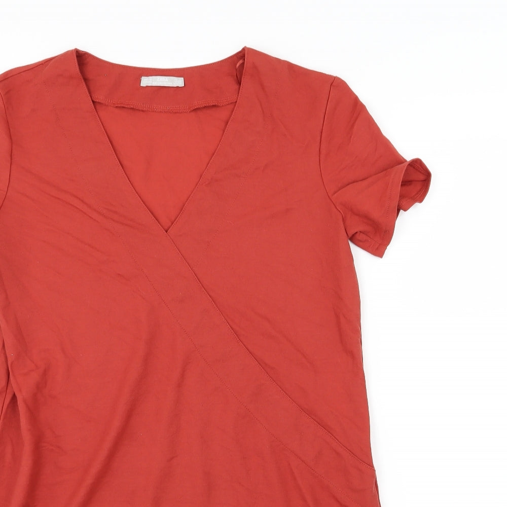 Zara Womens Red  Jersey T-Shirt Dress  Size M