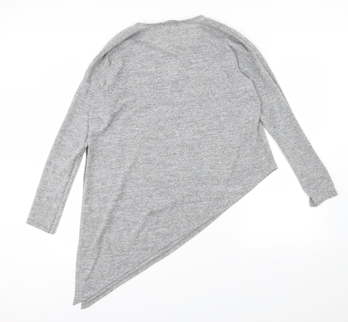 Ayanapa Womens Grey  Jersey Basic T-Shirt Size 12  - Aysemmetrical Hem