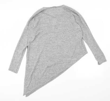 Ayanapa Womens Grey  Jersey Basic T-Shirt Size 12  - Aysemmetrical Hem