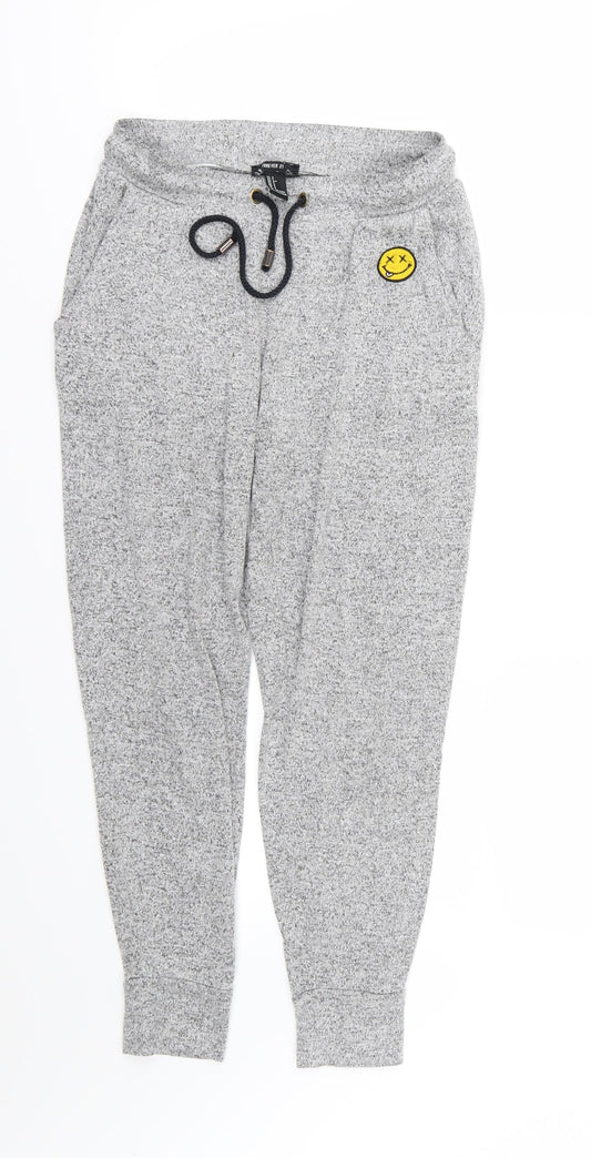 FOREVER 21 Womens Grey  Jersey Jogger Trousers Size S L26 in