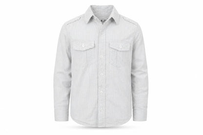 Rebel Boys Grey Striped  Basic Button-Up Size 7-8 Years