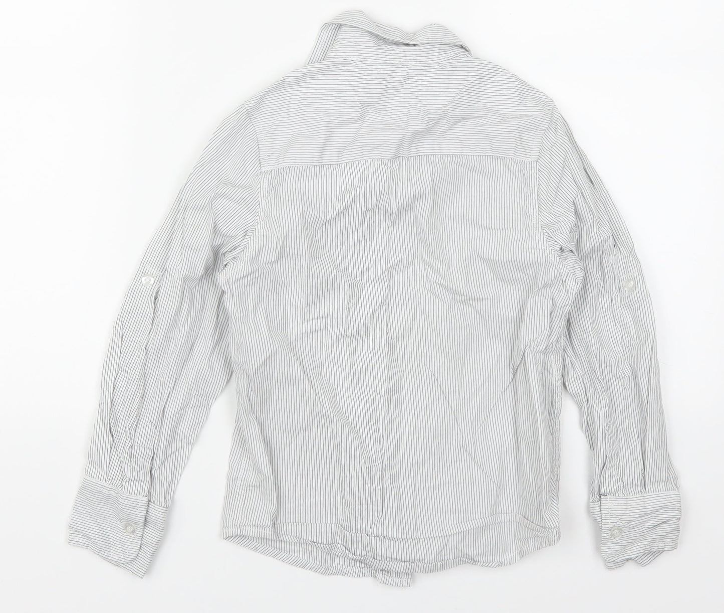 Rebel Boys Grey Striped  Basic Button-Up Size 7-8 Years
