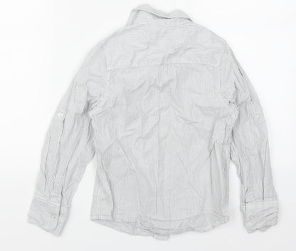 Rebel Boys Grey Striped  Basic Button-Up Size 7-8 Years