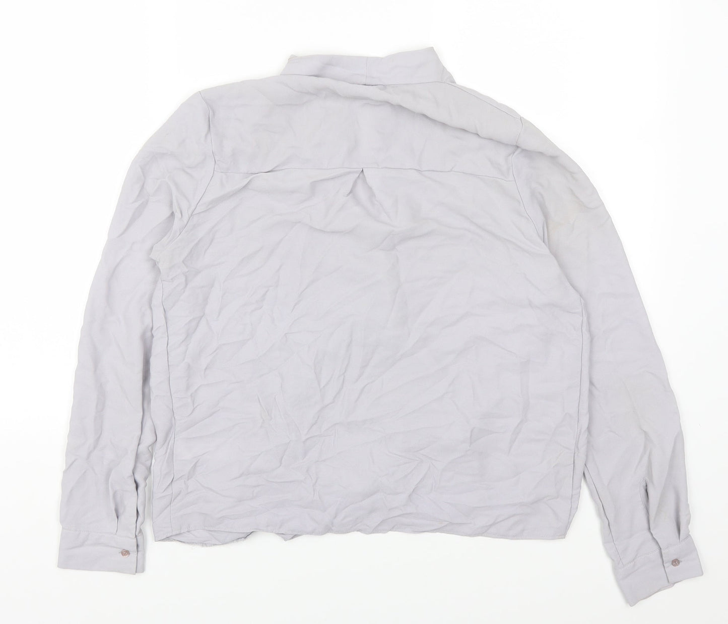 Womens UK Size 8 Topshop Grey Basic Blouse