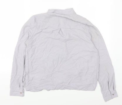 Womens UK Size 8 Topshop Grey Basic Blouse
