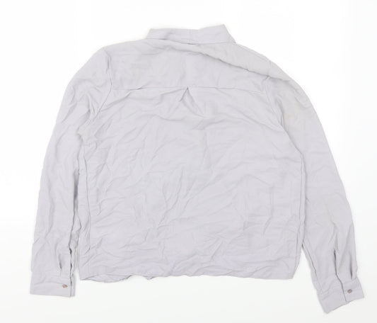 Womens UK Size 8 Topshop Grey Basic Blouse