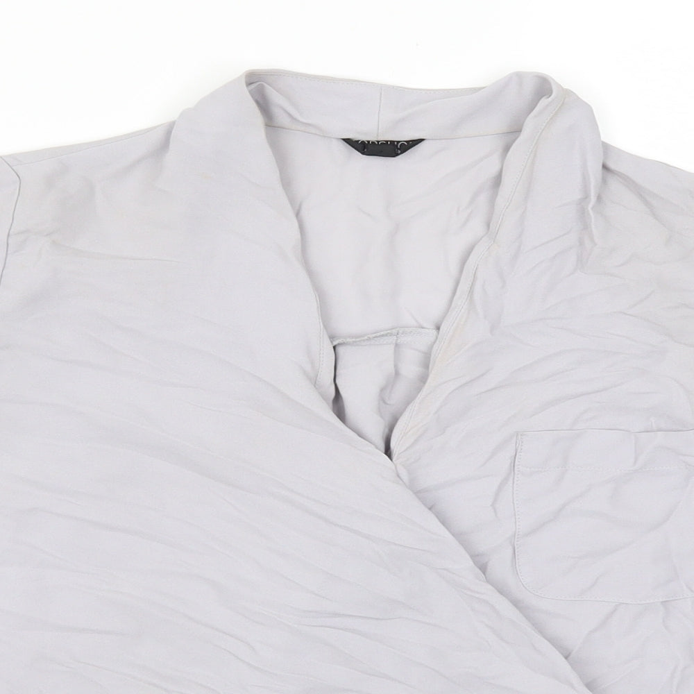 Womens UK Size 8 Topshop Grey Basic Blouse