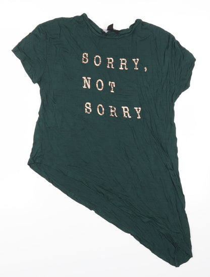 Womens UK Size 10 Atmosphere Green Basic T-Shirt