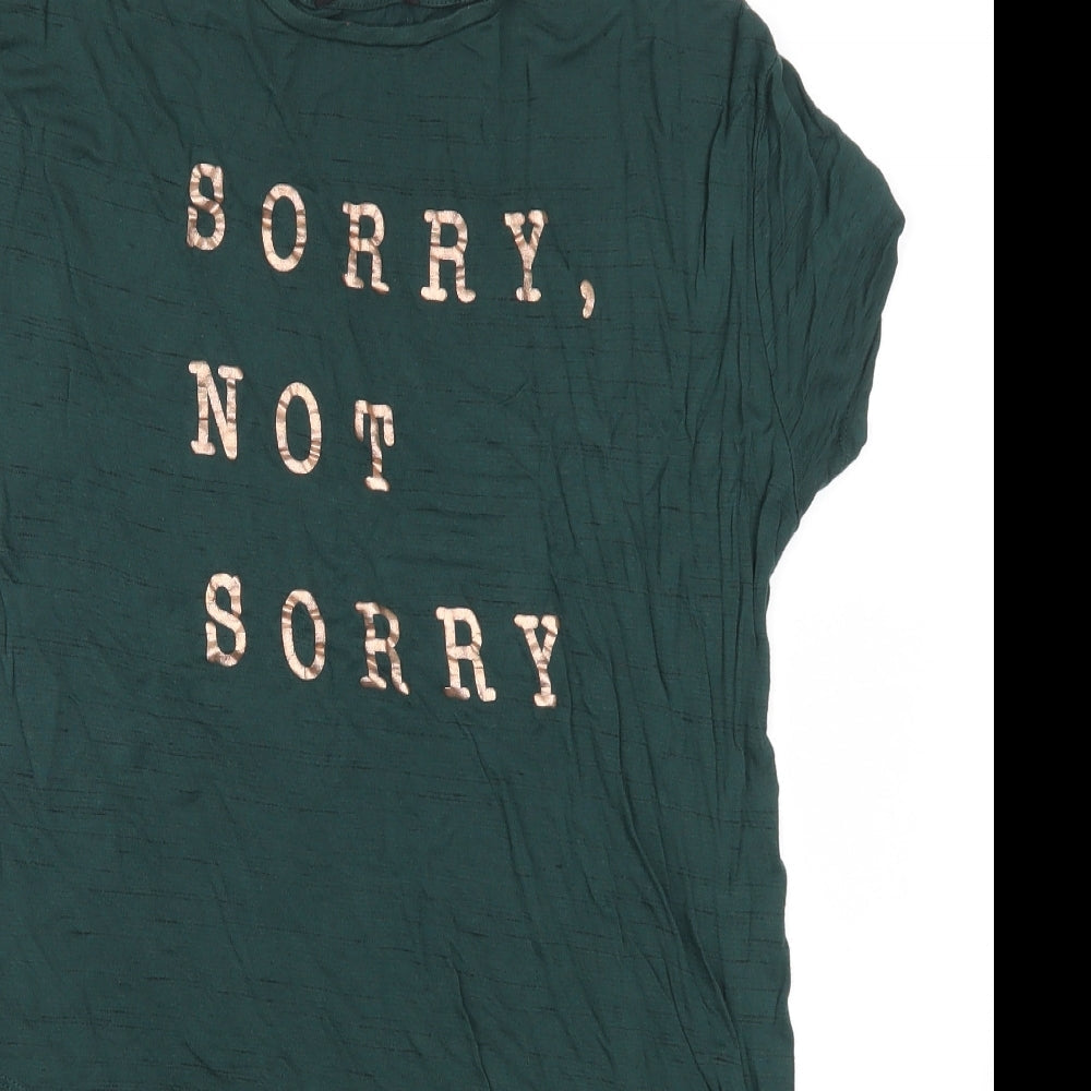 Womens UK Size 10 Atmosphere Green Basic T-Shirt