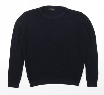 River Island Mens Blue   Henley Jumper Size S
