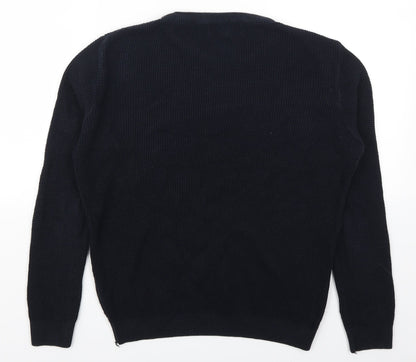 River Island Mens Blue   Henley Jumper Size S