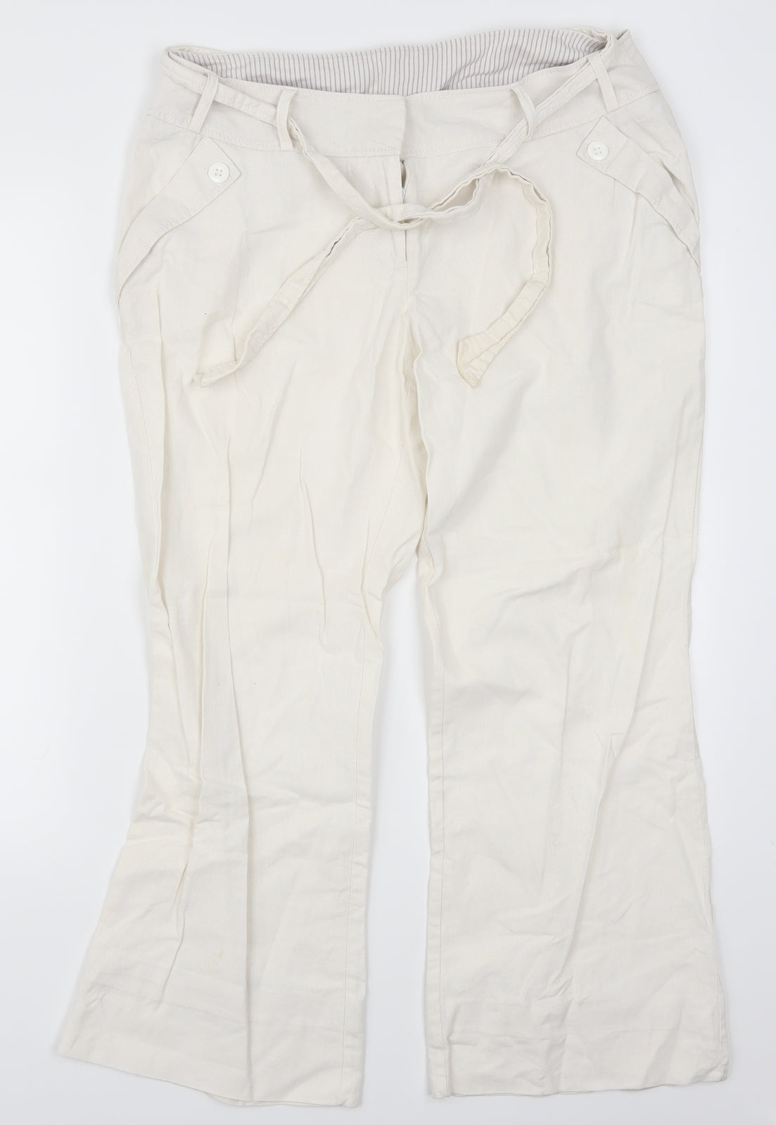 New Look Womens White   Bloomer Trousers Size 14 L25 in