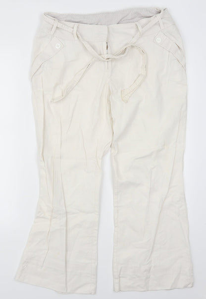 New Look Womens White   Bloomer Trousers Size 14 L25 in
