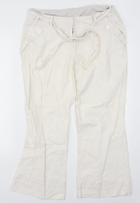 New Look Womens White   Bloomer Trousers Size 14 L25 in