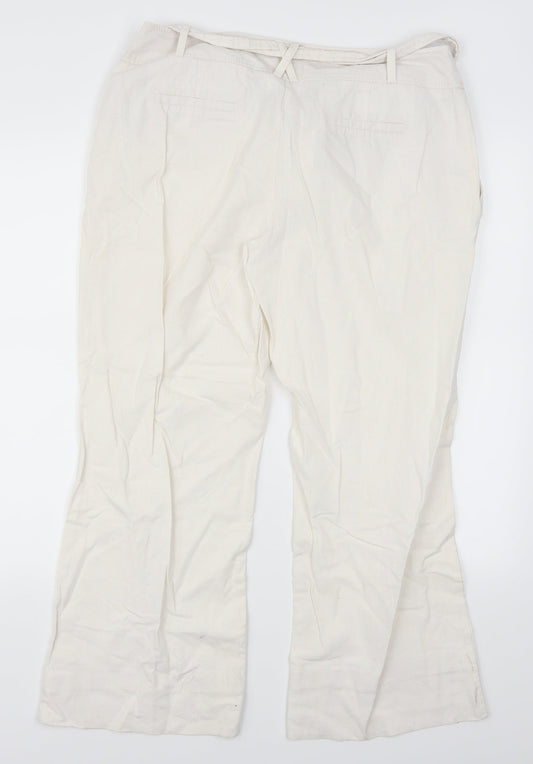 New Look Womens White   Bloomer Trousers Size 14 L25 in