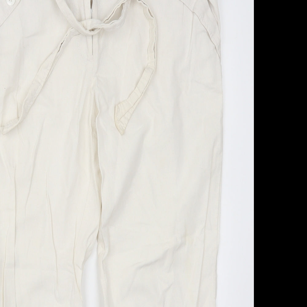 New Look Womens White   Bloomer Trousers Size 14 L25 in