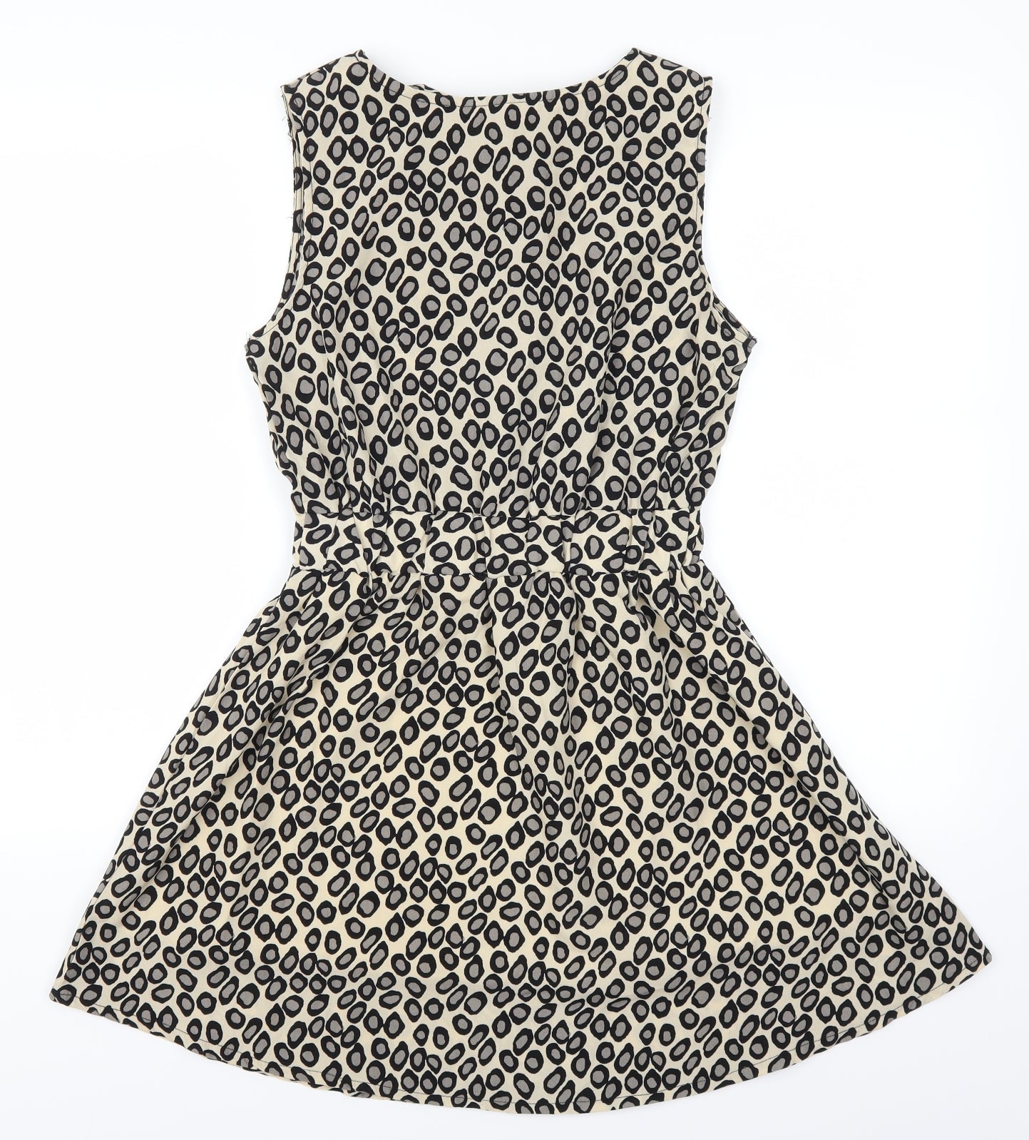 Utam London Womens Brown Animal Print  Skater Dress  Size 8