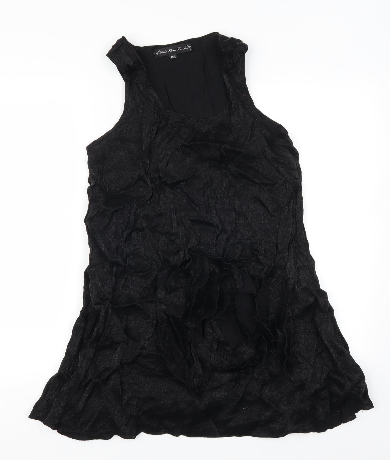 Mela Loves London Womens Black   Tank Dress  Size M  - Fabric Flower