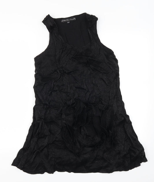 Mela Loves London Womens Black   Tank Dress  Size M  - Fabric Flower
