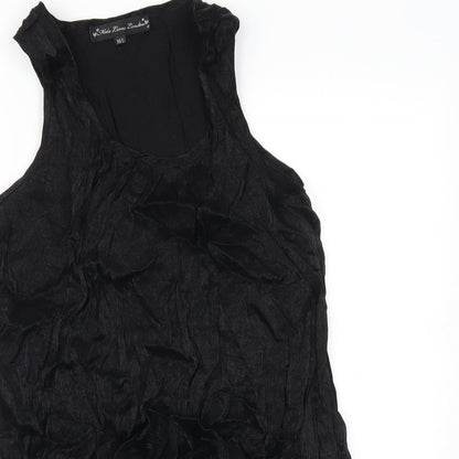 Mela Loves London Womens Black   Tank Dress  Size M  - Fabric Flower