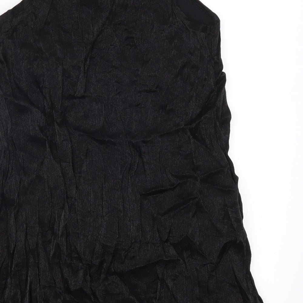 Mela Loves London Womens Black   Tank Dress  Size M  - Fabric Flower