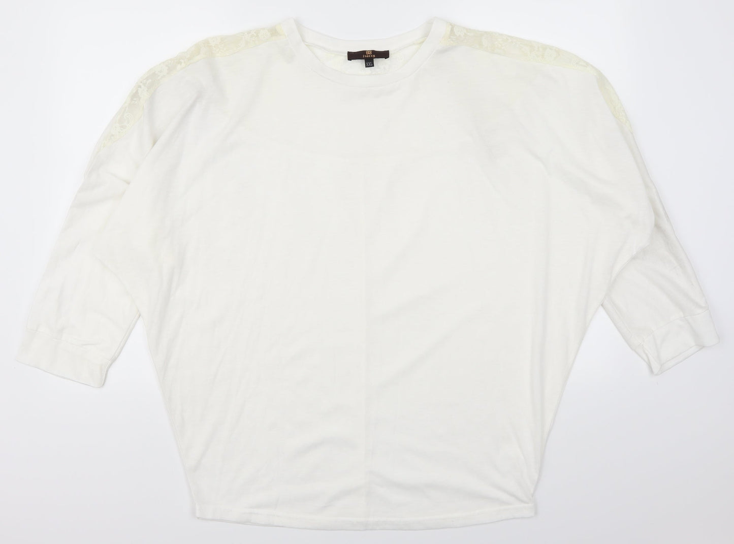 Womens UK Size 2XL Isassy White Basic T-Shirt