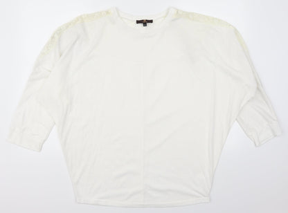 Womens UK Size 2XL Isassy White Basic T-Shirt