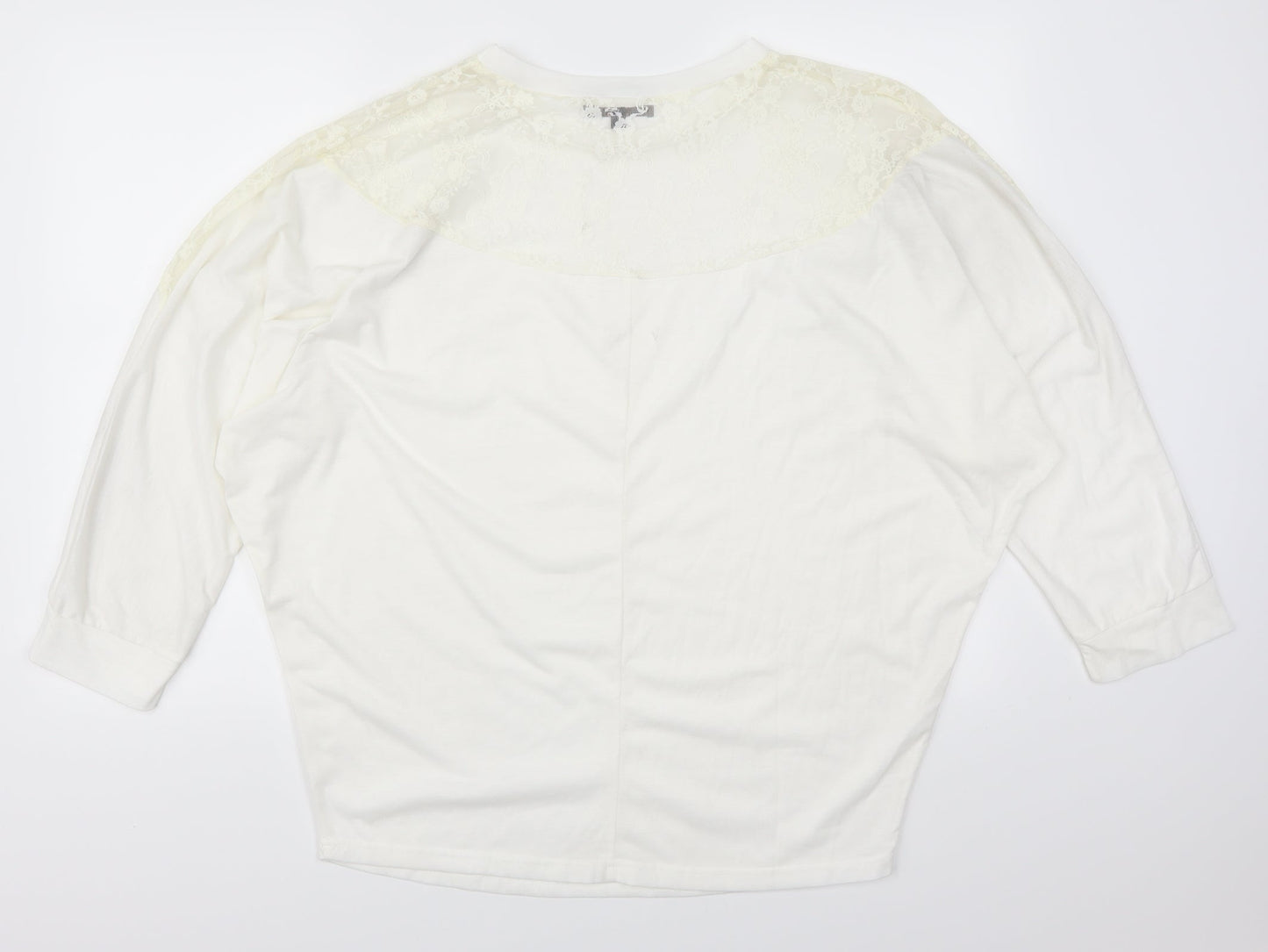 Womens UK Size 2XL Isassy White Basic T-Shirt