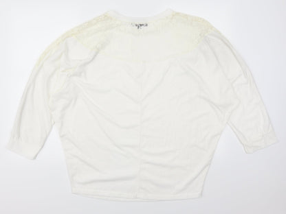 Womens UK Size 2XL Isassy White Basic T-Shirt