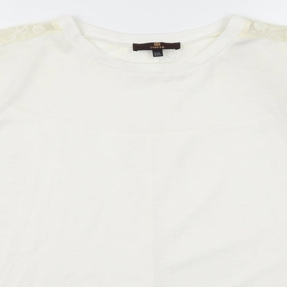 Womens UK Size 2XL Isassy White Basic T-Shirt