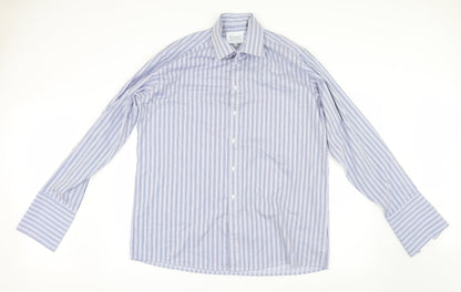 Mens UK Collar Size 16.5 Paradigm Smart Blue  Dress Shirt