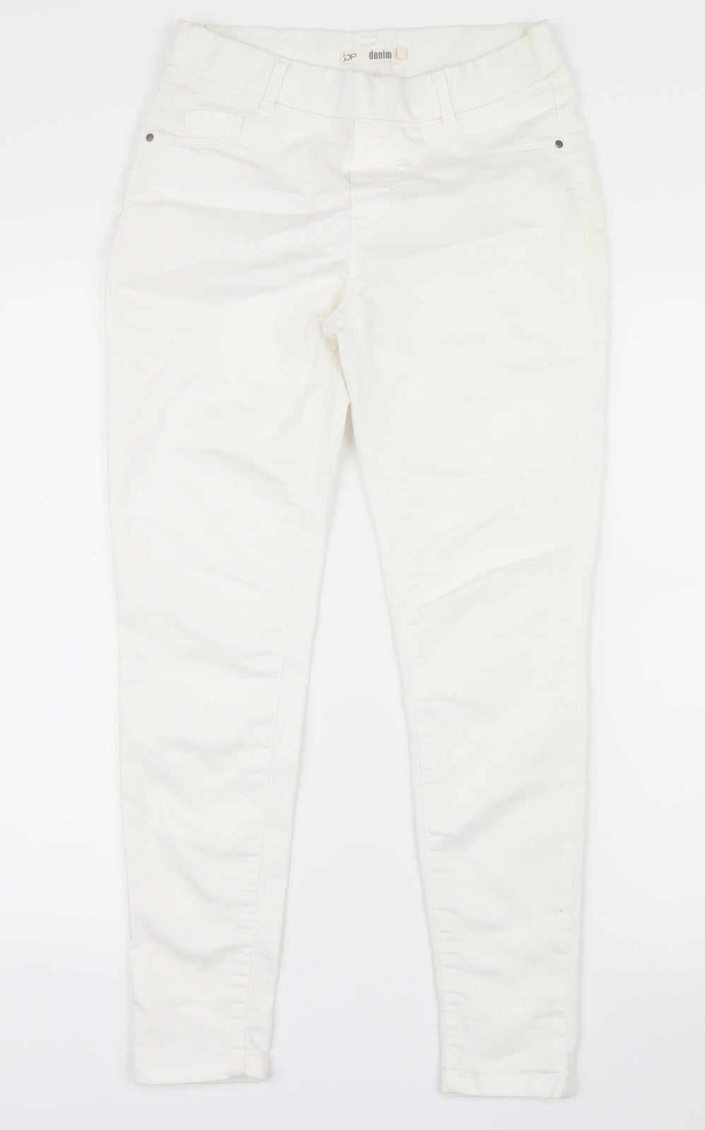 Dorothy Perkins Womens White  Denim Straight Jeans Size 8 L26.5 in