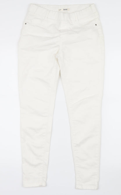 Dorothy Perkins Womens White  Denim Straight Jeans Size 8 L26.5 in