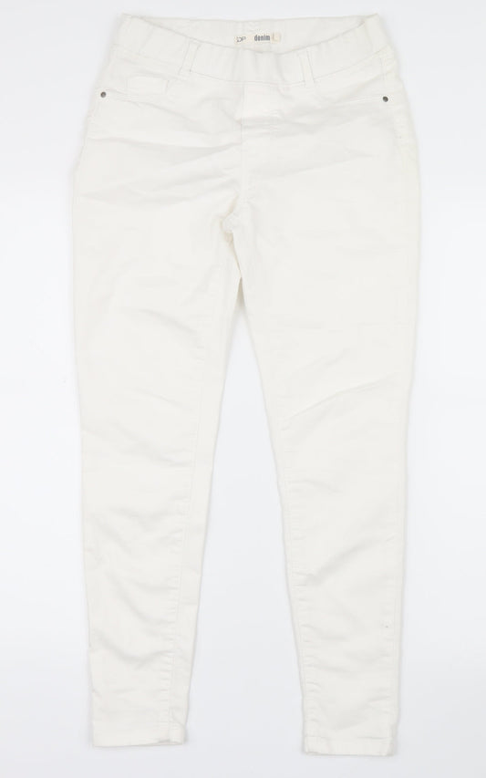 Dorothy Perkins Womens White  Denim Straight Jeans Size 8 L26.5 in
