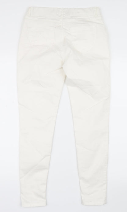 Dorothy Perkins Womens White  Denim Straight Jeans Size 8 L26.5 in