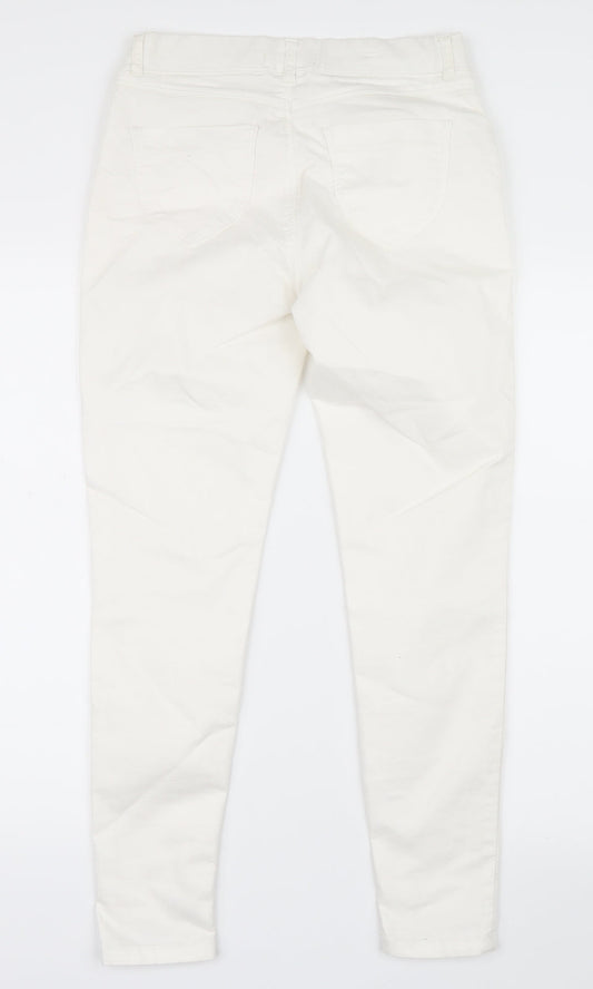 Dorothy Perkins Womens White  Denim Straight Jeans Size 8 L26.5 in