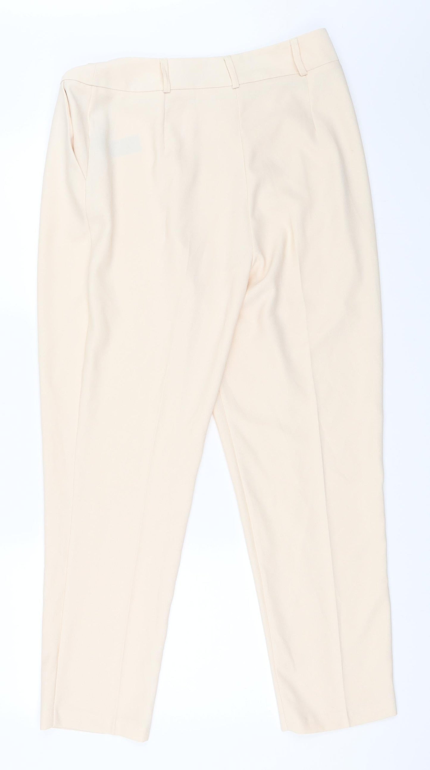 Womens UK Size 12 Dorothy Perkins Regular Fit Capri Beige Trousers