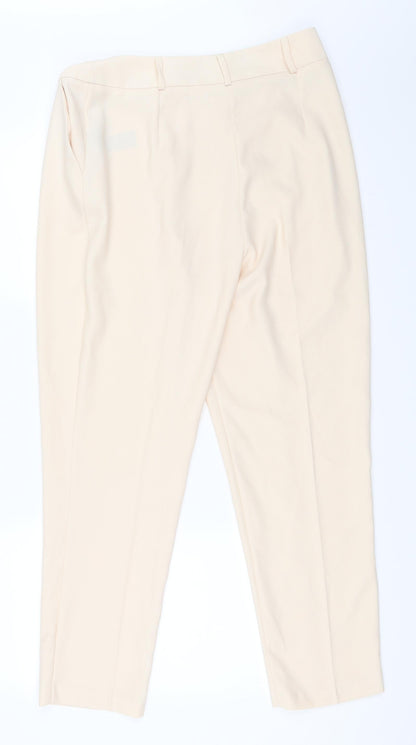 Womens UK Size 12 Dorothy Perkins Regular Fit Capri Beige Trousers