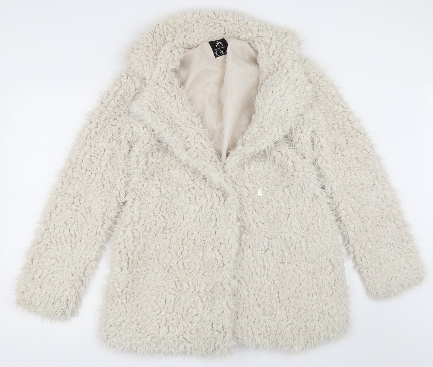 Womens UK Size 6 Atmosphere Beige Overcoat