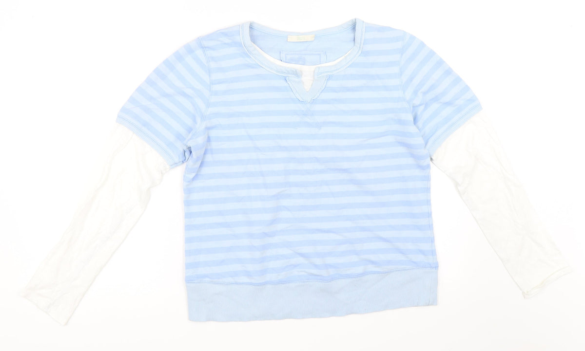 Marks & Spencer Womens Blue Striped  Pullover Jumper Size 14