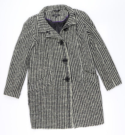 Womens UK Size 10 Debenhams Black Overcoat