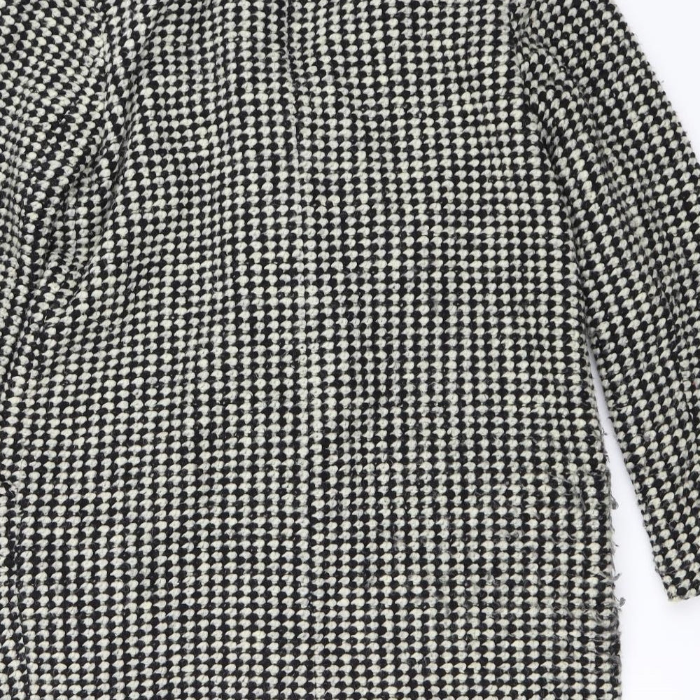 Womens UK Size 10 Debenhams Black Overcoat