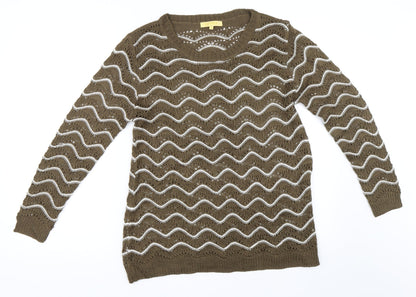 Daviva Womens Brown   Pullover Jumper Size L